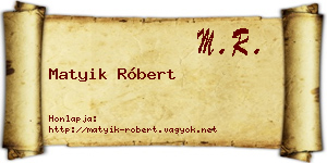Matyik Róbert névjegykártya